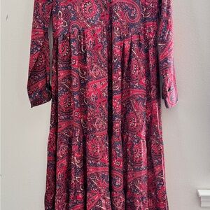 Paisley Red and Navy Women's Dress